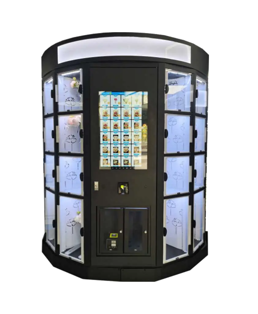 Round cabinet door flower vending machine